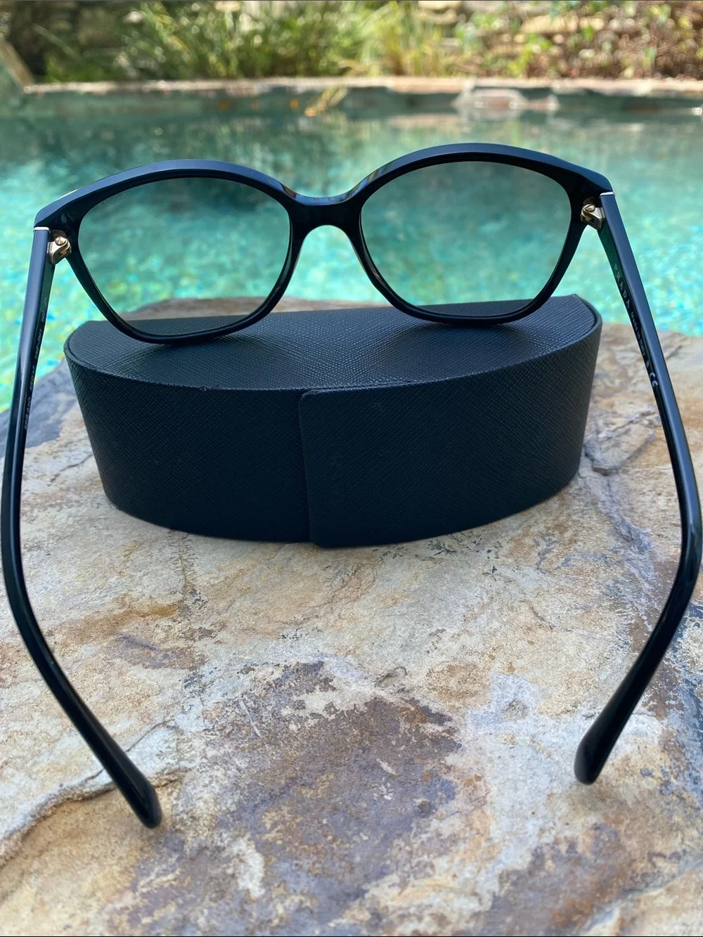 Authentic Prada Black Butterfly Frame Sunglasses with Dark Lenses SPR01O 1AB-3M1